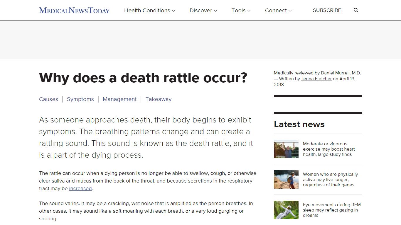 Death rattle: Signs, meaning, and duration - Medical News Today